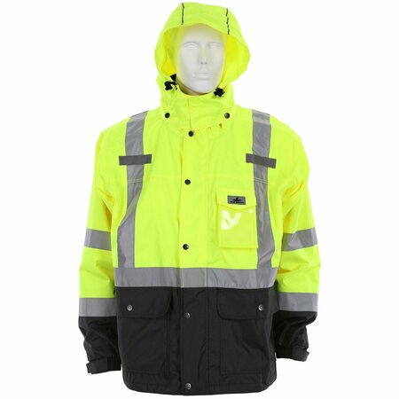 MCR SAFETY Garments, Vortex, 3-in-1 Jacket, Lime, Class 3 S VT238JHS